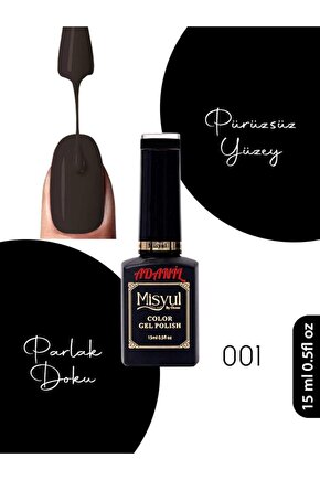 15 ml Misyul Profesyonel Siyah Kalıcı Oje Mis-001