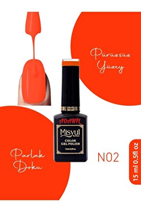 Misyul Neon Açık Kırmızı Kalıcı Oje N02