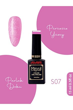 Misyul Simli Pembe Kalıcı Oje S07