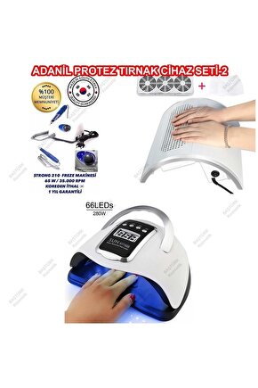 Protez Tırnak Cihaz Seti Strong Freze Sun X11 Max UV Led ve Toz Toplama