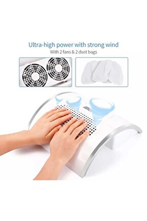 Protez Tırnak Toz Toplama Cihazı 3 Motorlu 40 Watt Yüksek Cekiş Gücü
