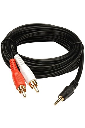 3.5mm Stereo To 2RCA Audio Aux Ses Kablosu