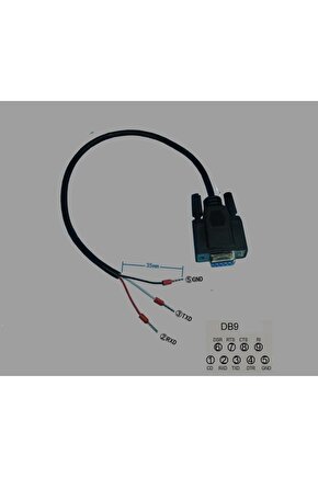 Rs232 Seri kablo 3 Pin terminal soketli