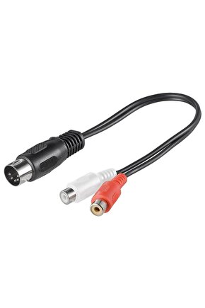 5 Pin Din to 2 Rca Dişi Kablo 20 cm