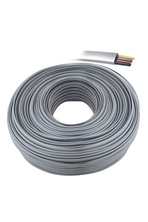 6 Lı Yassı Data Kablosu Siyah 100 Metre