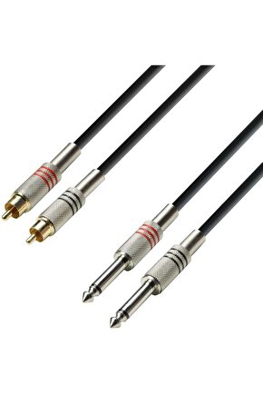 2 Rca Erkek 2x6.3 mm Mono Kablo 5 Metre