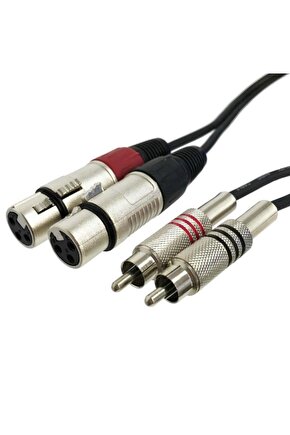 2 Rca Erkek- 2 Xlr Dişi Kablo 3 metre