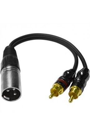 Xlr Erkek-2 Rca Dişi Çevirici Kablo