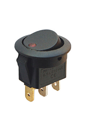 YUVARLAK NOKTA IŞIKLI 3 PİN 12 VOLT ON-OFF ANAHTAR (IC-132A) (81)