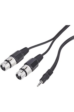 3.5 mm Stereo Erkek to 2 Xlr Dişi Kablo 3 metre