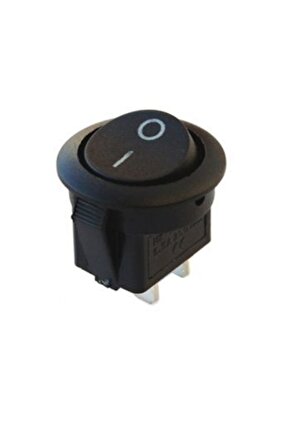 Ic-133 20mm Yuvarlak Işıksız Anahtar On-off 2p Siyah