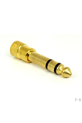 6.3 mm Erkek- 3.5 mm Dişi Stereo Çevirici Gold