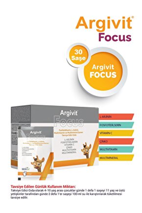 Focus L-Arjinin, Fosfotidilserin, Multivitamin ve Multimineral 30 Saşe