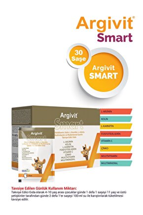 Smart Fosfotidilserin, Kolin, L-Karnitin, L-Arjinin, Multivitamin ve Multimineral 30 Saşe