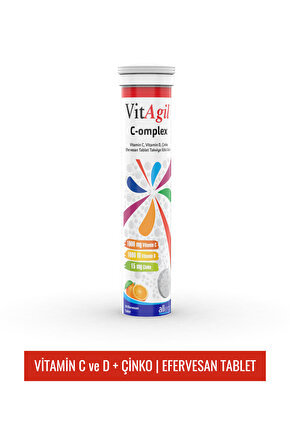 Vitamin C + D ve Çinko | C-omplex 20 Efervesan Tablet