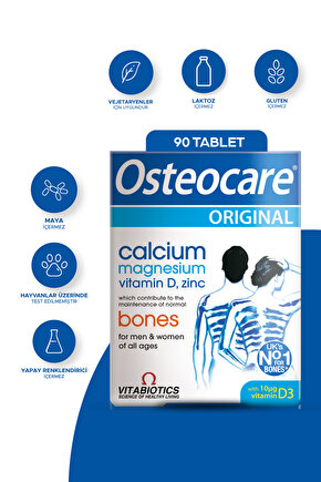 Kalsiyum, Magnezyum, Çınko, D vitamini Içeren Kemik Saglıgı Vitaminı 90 Tablet