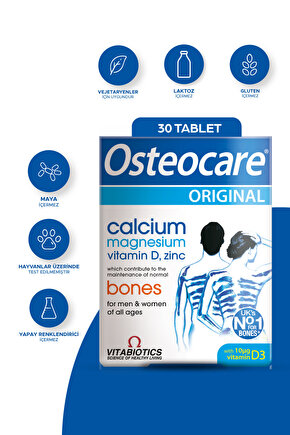 Kalsiyum,Magnezyum, Çinko, D vitamini İçeren Kemik Sağlığı Vitamini 30 Tablet
