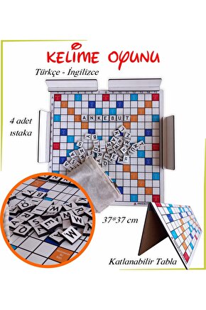 Ahşap Kelime Oyunu Katlanabilir Tabla