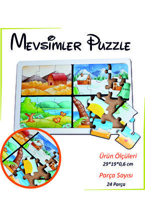 24 Parça Mevsimler Puzzle 29*19 cm
