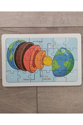 Renkli Dünyanın Yapısı 24 Parça Puzzle 29 Cm * 19 Cm