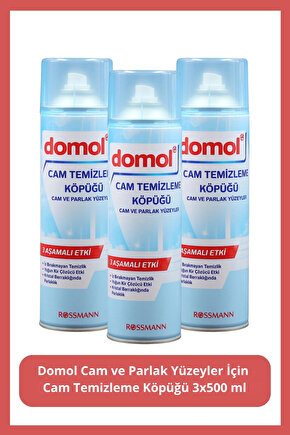 Cam Temizleme Köpüğü Cam ve Parlak Yüzeyler 500 ml (3 Adet)
