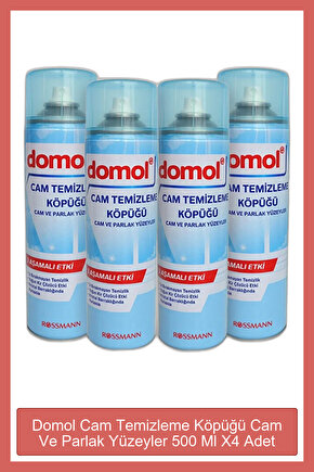 Cam Temizleme Köpüğü Cam ve Parlak Yüzeyler 500 ml (4 Adet)