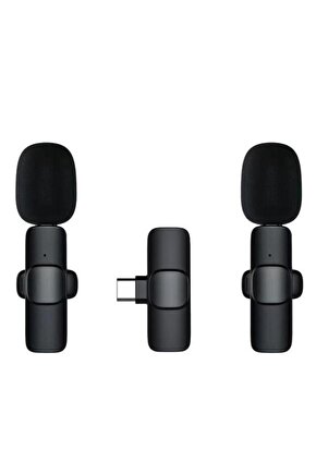 Mini Yaka Mikrofonu Type-C 2 Adet Taşınabilir Mikrofon K9