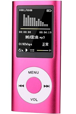 Mp3 Çalar Ses Kayıt Fm Radyo Sd Kart Girişli Mp4 Player 1.8 Inç Renkli Ekran