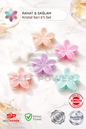 8 CM 6 ADET RENKLİ LOTUS TOKA 1.SINIF KALİTE