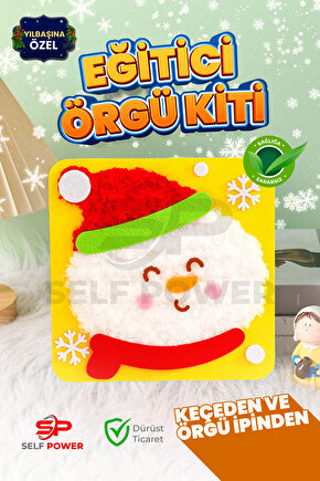 NOEL BABA KEÇE DİKİŞ KARTI İP İĞNE DAHİL