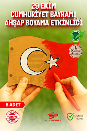 5 ADET 29 EKİM BOYAMA KARTI