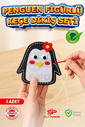 Çocuklar İçin Kendin Yap Keçe Dikiş El Sanatları 3 Yaş Ve Üzeri Çocuk İçin Penguen Eğitici Oyuncak