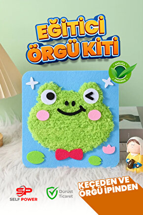 Kurbağa Keçe Yaratıcı El Sanatları Başlangıç Seti Sevimli Hayvan Dikiş ve Örgü Seti, El Sanatları