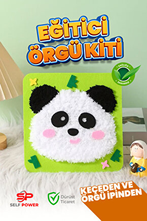 Panda Keçe Yaratıcı El Sanatları Başlangıç Seti Sevimli Hayvan Dikiş ve Örgü Seti, El Sanatları