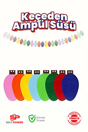 Şık Tasarımı Ile Keçeden Ampül Süsü 8 Adet