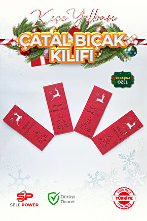12-Li  Şık  Yılbaşı Temalı Özel Tasarım Noel Temalı Çatal Bıcak Servisi  Seti