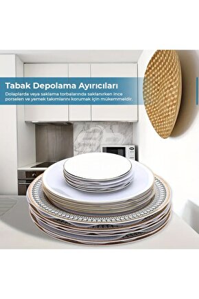 72 Parça Keçe Tabak Koruyucu  Tabak Ayırıcılar Güvenli Yığın Porselen, Cam Eşyalar & Pişirme Saklama