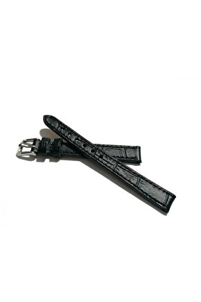 &Her Saate Uyumlu Hakiki Deri Saat Kordonu siyah 12 mm ( 415 )