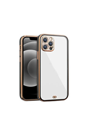 iPhone 14 Pro Arka kapak Kılıf Siyah kenarlı rose