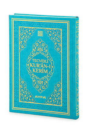 Tecvidli Kuranı Kerim - Termo Deri - Orta Boy - Mavi Renkli - Ayfa Yayınevi - Bilgisayar Hatlı