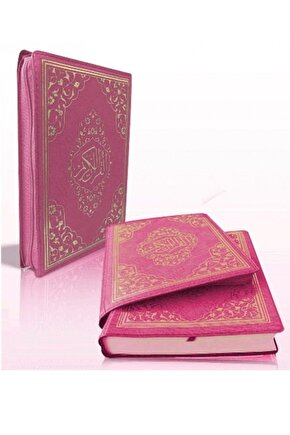 Kılıflı Kuranı Kerim Cep Boy - Pembe - Ölçüleri : En : 9,5 - Boy : 13 cm