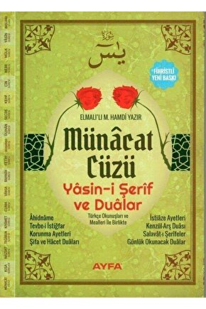 Münacat Cüzü Yasini Şerif Ve Dualar, 17x24 Cm. Orta Boy,