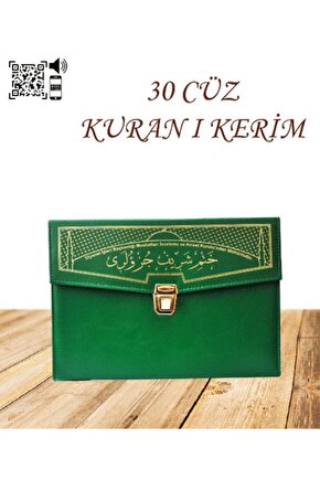 30 Cüz Kuran I Kerim Arapça Rahle Boy (20*28 Ebat) Yeşil Renk...
