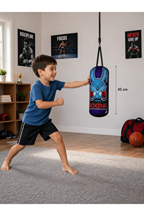 Çocuklar İçin Asılabilir Boks Torbası 45 cm – Eğlenceli Spor Oyuncağı – Dayanıklı Figürlü Tasarım