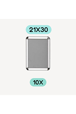 Alüminyum Açılır Kapanır Rondo Çerçeve A4 ( 21X30 ) 10 LU PAKET