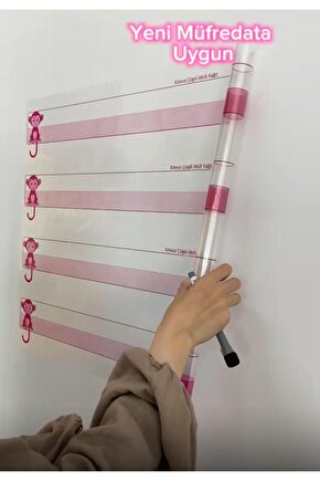 Yeni Müfredat Klavuz Çizgili 56x100 cm Kağıt Tahta - Doldurulabilir Silgili Kalem Hediye