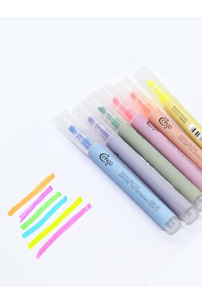 Highlighter Fosforlu Kalem 6’lı Set- Pastel Renkler