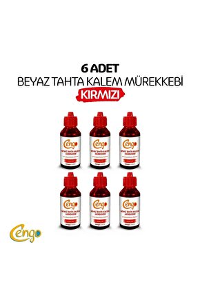 6 Adet Tahta Kalemi Mürekkebi 100 Ml - Kırmızı
