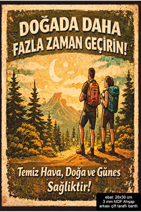 sağlıklı yaşa doğa tabiat mdf tablo retro ahşap poster pano