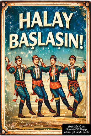 folklor halk oyunları halay ev dekorasyon mdf tablo retro ahşap poster